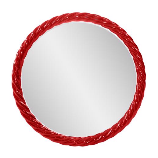  Mirrors Mirrors Gita Braided Round Mirror in Glossy Red