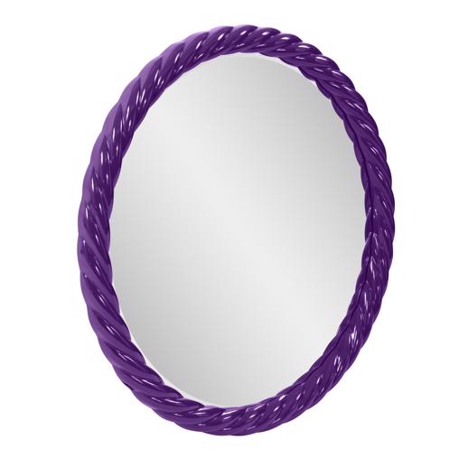  Mirrors Mirrors Gita Braided Round Mirror in Glossy Royal Purple