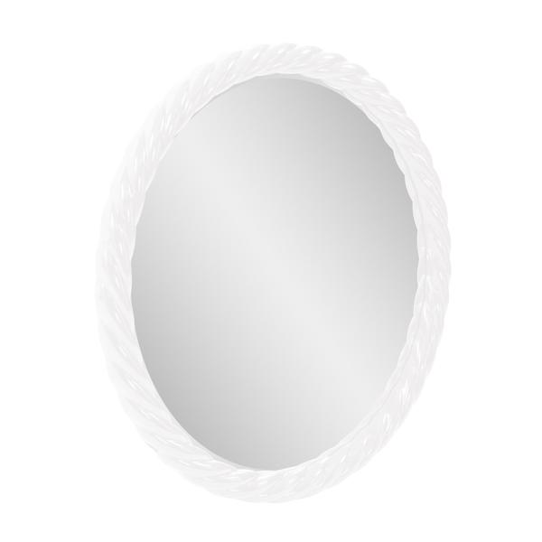 Vinyl Wall Covering Mirrors Mirrors Gita Braided Round Mirror in Glossy White