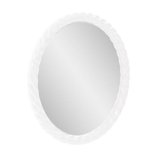  Mirrors Mirrors Gita Braided Round Mirror in Glossy White