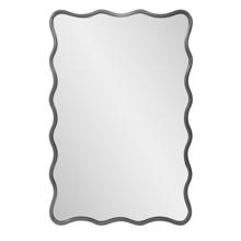 Maya Rectangular Waved Edge Mirror in Glossy Charc
