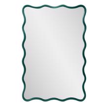 Maya Rectangular Waved Edge Mirror in Glossy Hunte