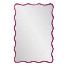 Maya Rectangular Waved Edge Mirror in Glossy Hot P
