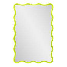 Maya Rectangular Waved Edge Mirror in Glossy Green