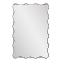 Maya Rectangular Waved Edge Mirror in Glossy Nicke