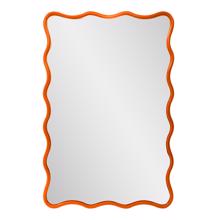 Maya Rectangular Waved Edge Mirror in Glossy Orang