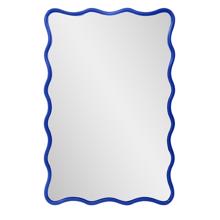 Maya Rectangular Waved Edge Mirror in Glossy Royal