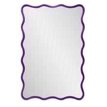 Maya Rectangular Waved Edge Mirror in Glossy Royal