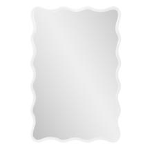 Maya Rectangular Waved Edge Mirror in Glossy White