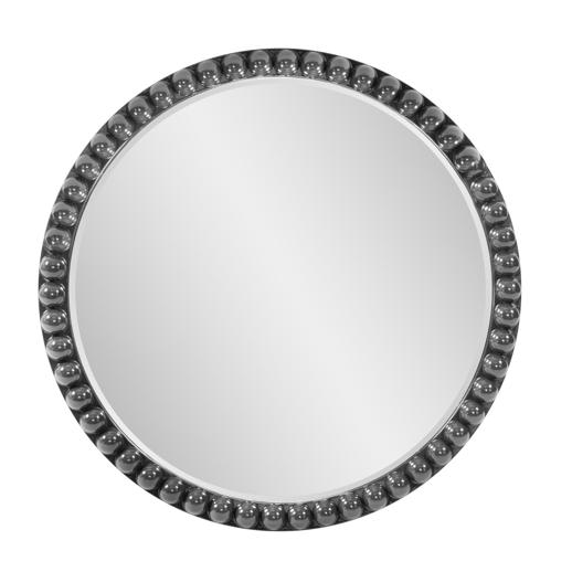  Mirrors Mirrors Varsha Round Oversized Beaded Mirror in Glossy Cha