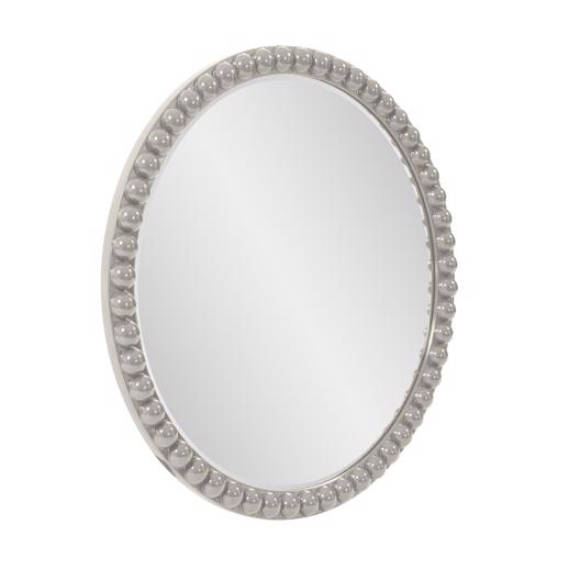  Mirrors Mirrors Varsha Round Oversized Beaded Mirror in Glossy Nic