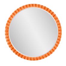 Varsha Round Oversized Beaded Mirror in Glossy Ora