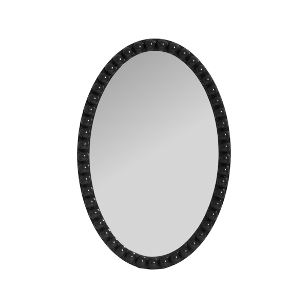 Vinyl Wall Covering Mirrors Mirrors Varsha Oval Glossy Black Mirror