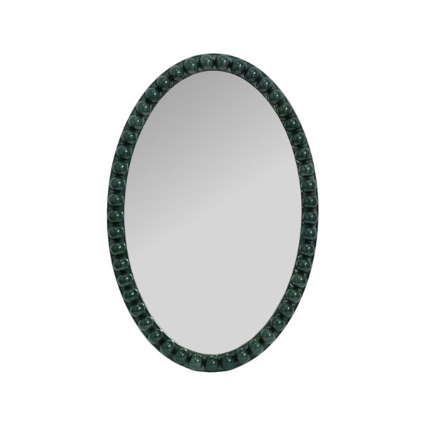 Vinyl Wall Covering Mirrors Mirrors Varsha Oval Glossy Hunter Green Mirror