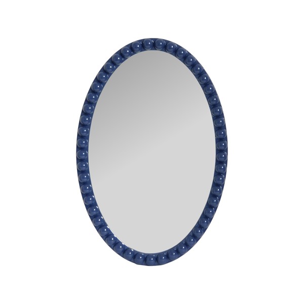Vinyl Wall Covering Mirrors Mirrors Varsha Oval Glossy Navy Mirror