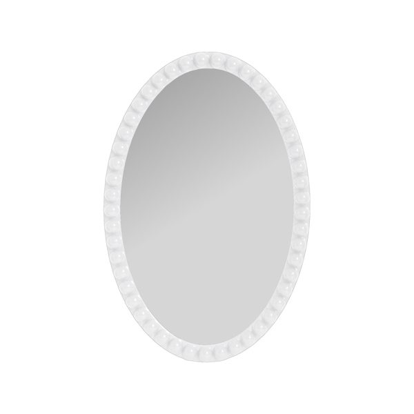 Vinyl Wall Covering Mirrors Mirrors Varsha Oval Glossy White Mirror