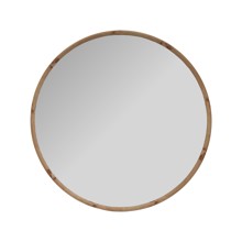 Burled Round Mirror