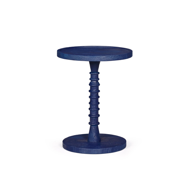 Vinyl Wall Covering Accent Furniture Accent Furniture Threaded Drink Table Navy Blue