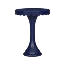 Scalloped Round Drink Table Navy Blue