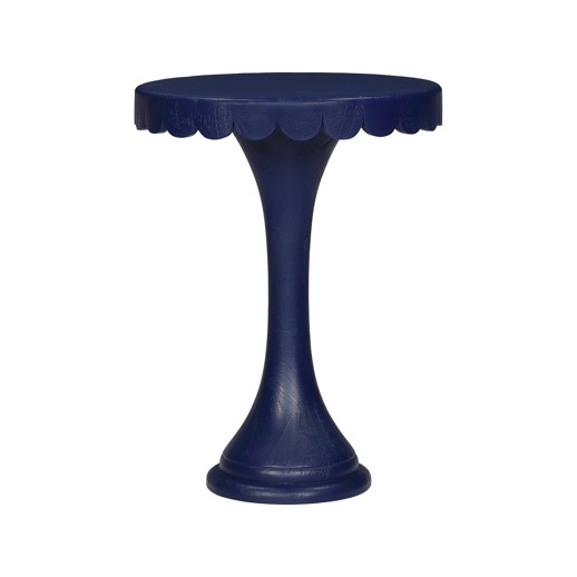  Accent Furniture Accent Furniture Scalloped Round Drink Table Navy Blue