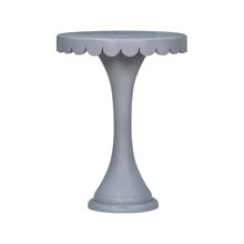 Scalloped Round Drink Table Light Blue