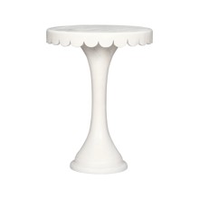 Scalloped Round Drink Table White
