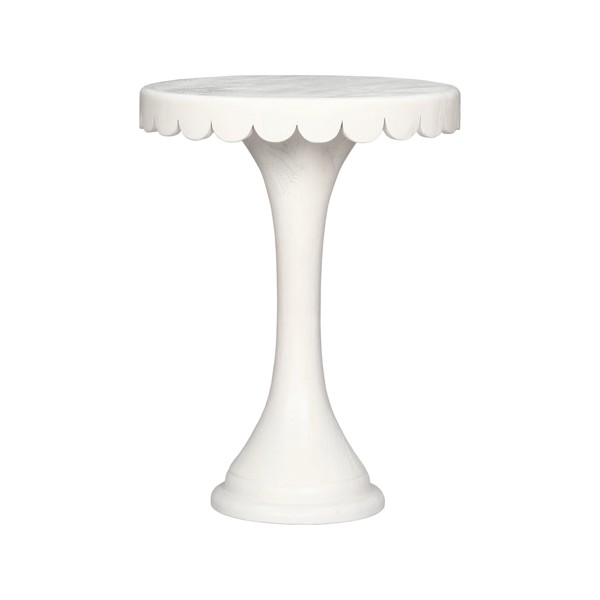 Vinyl Wall Covering Accent Furniture Accent Furniture Scalloped Round Drink Table White
