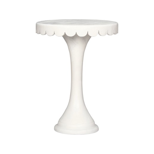  Accent Furniture Accent Furniture Scalloped Round Drink Table White