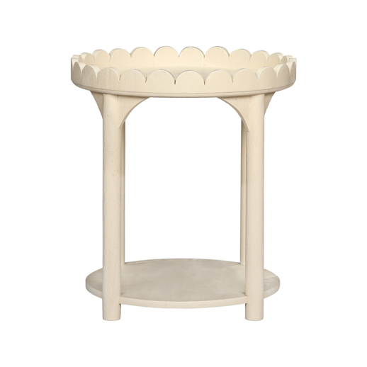  Accent Furniture Accent Furniture Scalloped Round Side Table White