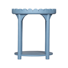Scalloped Round Side Table Light Blue