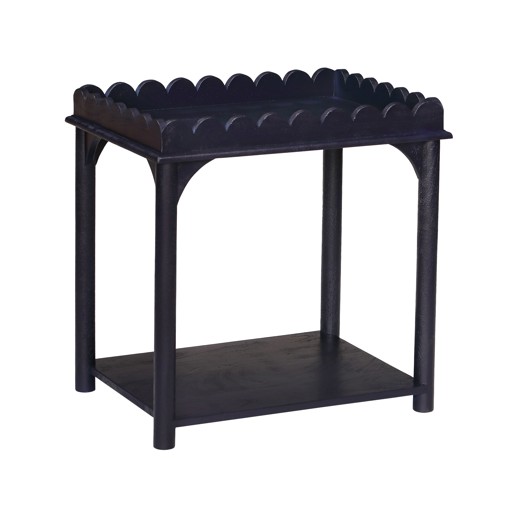  Accent Furniture Accent Furniture Scalloped Rectangle Side Table Navy Blue