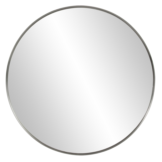  Industrial Industrial Steele Silver Round Mirror