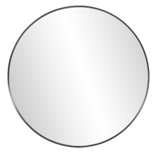 Steele Black Round Mirror