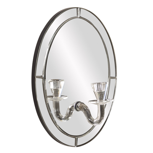  Contemporary Contemporary Opal Mirror w/ Candle Holder