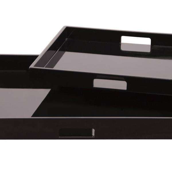 Vinyl Wall Covering Accessories Accessories Black Lacquer Square Wood Tray Set