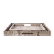 Square Wooden Trays - set of 2