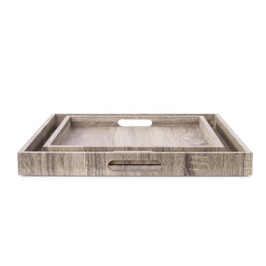  Accessories Accessories Square Wooden Trays - set of 2