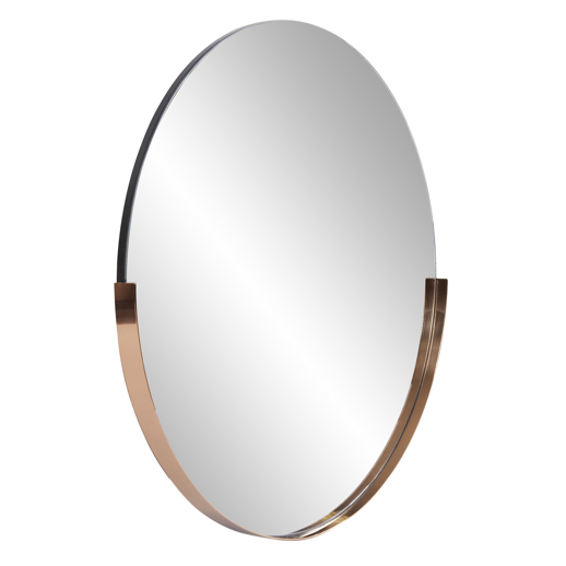  Contemporary Contemporary Dante Round Rose Gold Mirror