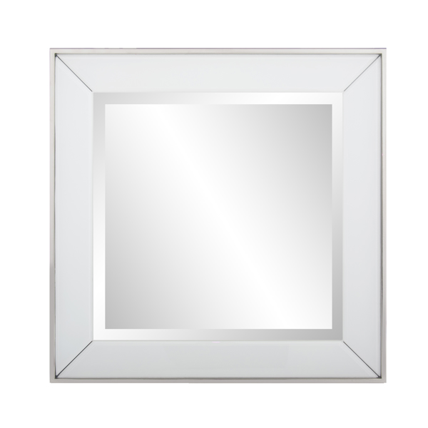 Vinyl Wall Covering Mirrors Mirrors Square Devon Mirror in White