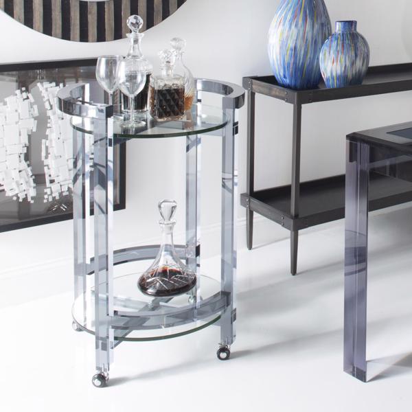 Vinyl Wall Covering Accent Furniture Accent Furniture Smoked Acrylic Bar Cart