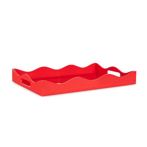  Accessories Accessories Spangle Scalloped Tray Red