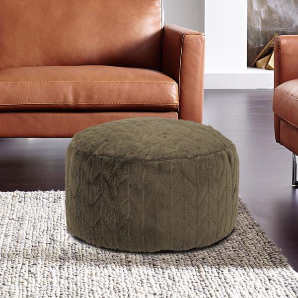 Vinyl Wall Covering Textiles Textiles Foot Pouf Angora Moss