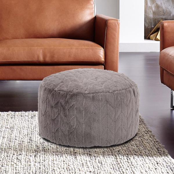 Vinyl Wall Covering Textiles Textiles Foot Pouf Angora Stone