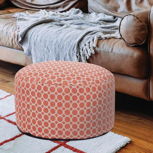  Textiles Textiles Foot Pouf Pyth Coral