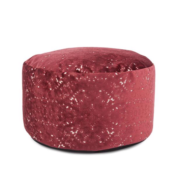Vinyl Wall Covering Textiles Textiles Round Foot Pouf Pisani Ruby