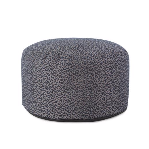  Textiles Textiles Round Foot Pouf Lynx Indigo