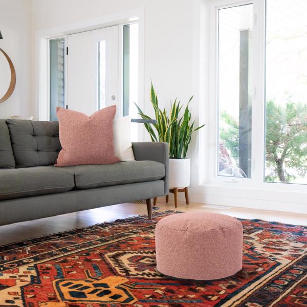 Vinyl Wall Covering Textiles Textiles Round Foot Pouf Panama Rose