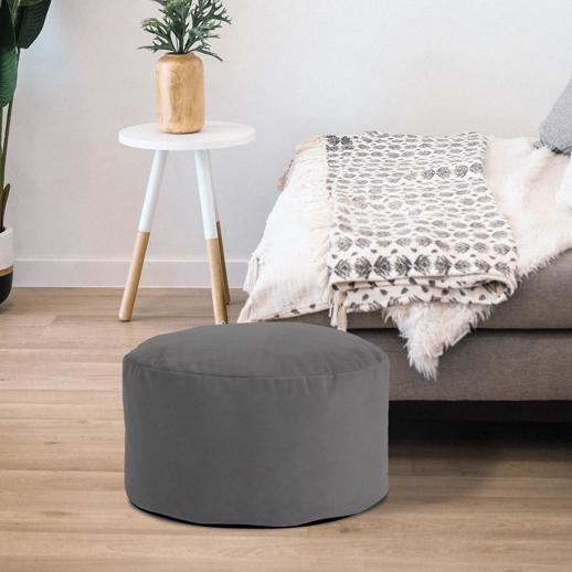  Textiles Textiles Foot Pouf Bella Pewter