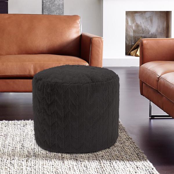 Vinyl Wall Covering Textiles Textiles Tall Pouf Angora Ebony