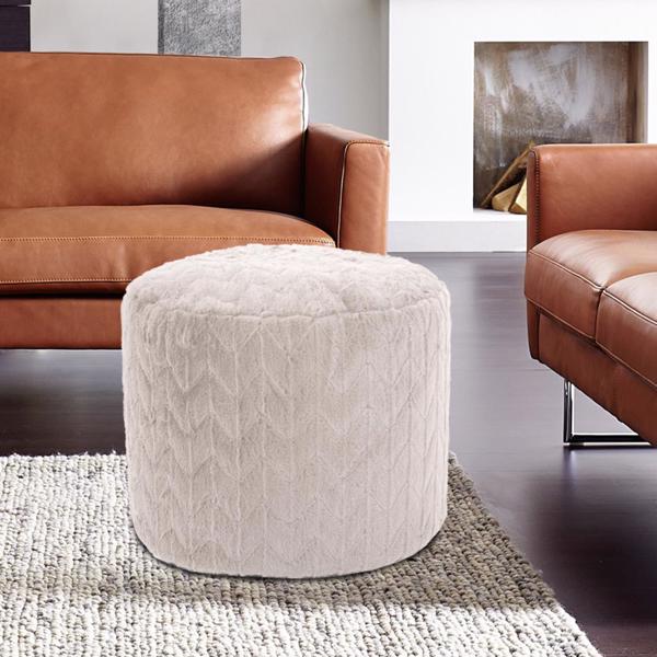Vinyl Wall Covering Textiles Textiles Tall Pouf Angora Natural